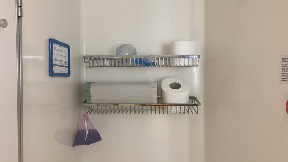 Туалет с душем в спальном вагоне ČD. Изображение 3