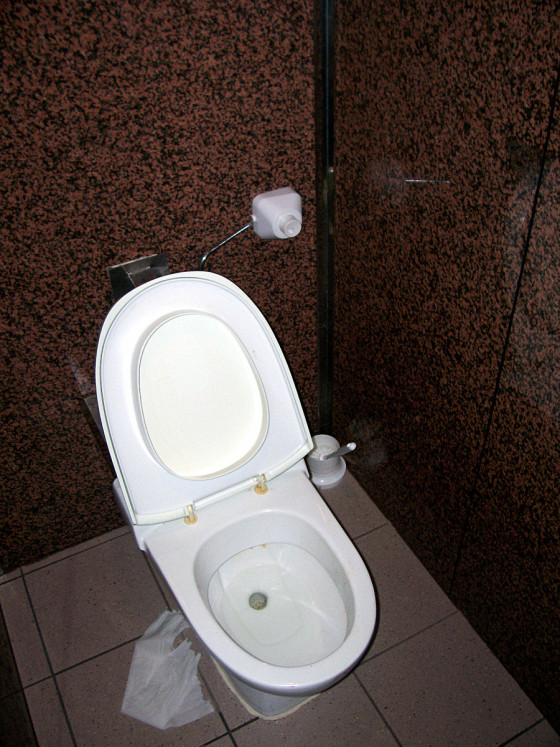 Туалет в холле парома Silja Europa