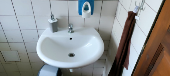 Туалет в ресторане гостевого дома Dolní Morava